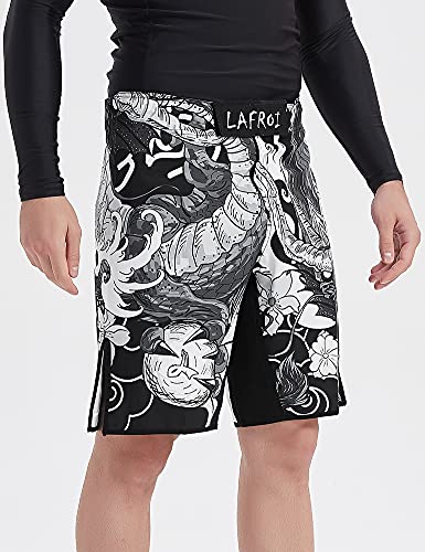 LAFROI Mens MMA Cross Training Boxing Shorts Trunks Fight Wear with Drawstring and Pocket-QJK01(Dragon,XL) - Image 4