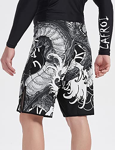 LAFROI Mens MMA Cross Training Boxing Shorts Trunks Fight Wear with Drawstring and Pocket-QJK01(Dragon,XL) - Image 5