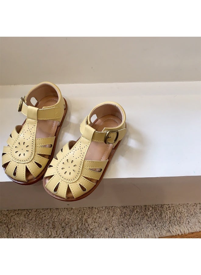 Vintage Floral Cutout Summer Kids' Shoes 