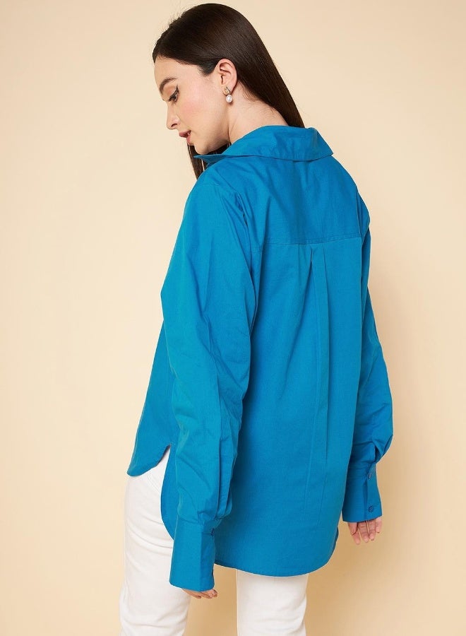 HIGH STAR Women Blue Shirt - Image 5