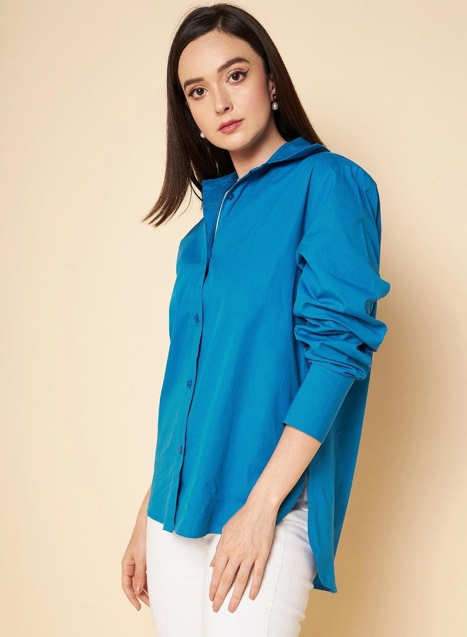 HIGH STAR Women Blue Shirt - Image 3
