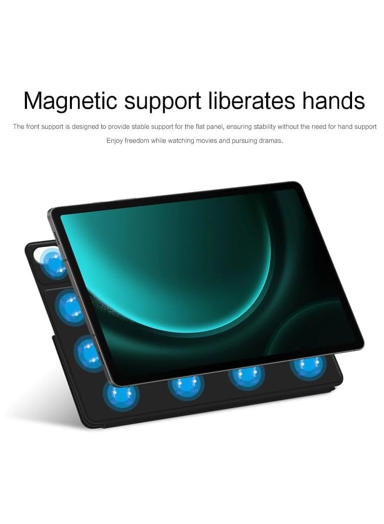 عام جراب مغناطيسي قابل للطي متوافق مع جراب سامسونج جالاكسي تاب اس 9 الترا جراب لوحي 14.6 بوصة مع فتحة قلم غلاف جلدي للاستيقاظ أثناء النوم - Image 4