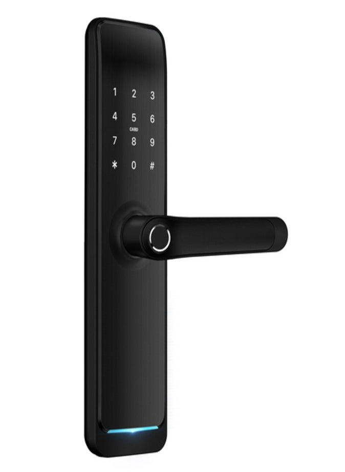 areb - AREB WiFi Smart Door Lock size 72 * 55 five unlocking methods Fingerprint PIN code app control key card emergency key automatic lock and anti theft security for homes and offices - Image 1
