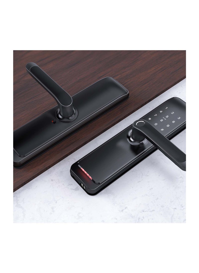 areb - AREB WiFi Smart Door Lock size 72 * 55 five unlocking methods Fingerprint PIN code app control key card emergency key automatic lock and anti theft security for homes and offices - Image 1