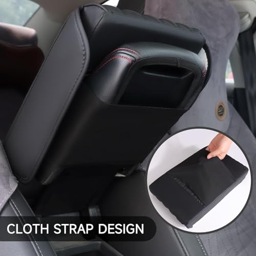 Eliane RT6 Universal Car Center Console Cover Armrest Cushion Pad Pillow with 2 Storage Side Pockets, Memory Foam, Leatherite, Interior Accessories Fit for All SUV's (1 Pcs-Black) - Image 3