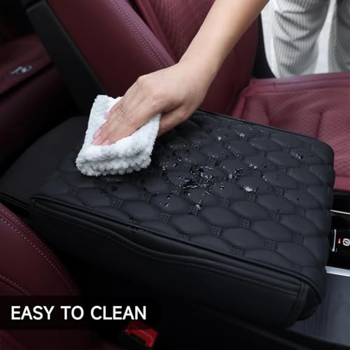 Eliane RT6 Universal Car Center Console Cover Armrest Cushion Pad Pillow with 2 Storage Side Pockets, Memory Foam, Leatherite, Interior Accessories Fit for All SUV's (1 Pcs-Black) - Image 4