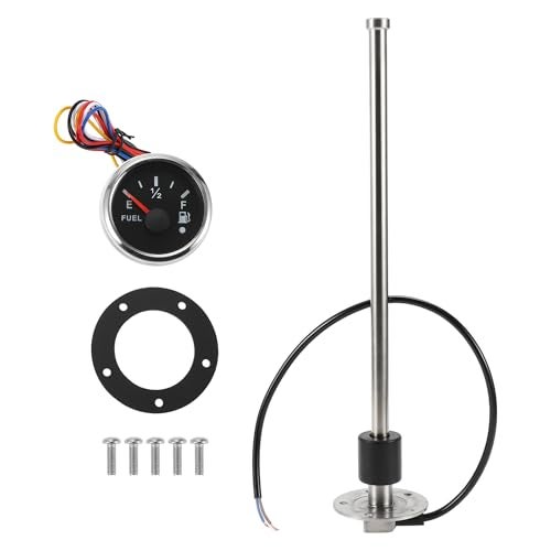 INFINAUTO Fuel Sending Unit and Gauge Kit 350mm Length Boat Fuel Sending Unit Marine Fuel Sender Unit Metal Black Silver Tone 240-33 Ohm - Image 1