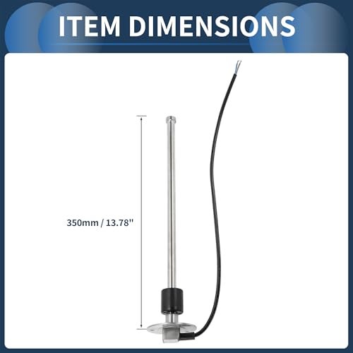 INFINAUTO Fuel Sending Unit and Gauge Kit 350mm Length Boat Fuel Sending Unit Marine Fuel Sender Unit Metal Black Silver Tone 240-33 Ohm - Image 3