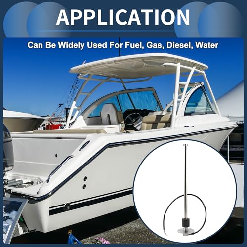 INFINAUTO Fuel Sending Unit and Gauge Kit 350mm Length Boat Fuel Sending Unit Marine Fuel Sender Unit Metal Black Silver Tone 240-33 Ohm - Image 2