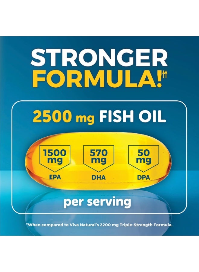 Viva Naturals Omega 3 Fish Oil Supplement, 30 Softgels (1500mg of EPA & 568mg of DHA) - Image 3