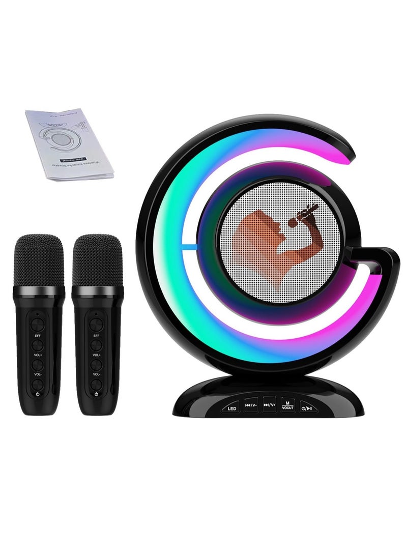 ELTRAZONE Karaoke Machines, Singing Machine Karaoke, Portable Blue Tooth Speaker, 2 Blue Tooth Wireless Microphones Various Ambient Lights, Wireless Karaoke Microphones for Adults, Speaker Support TWS/USB/TF - Image 1