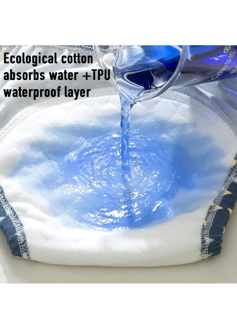 6PCS Baby Potty Training Pants Toddler Training Underwear for Boy and Girls Strong Absorbent Cotton Training Pants Breathable Potty Training Underwear Baby Washable diaper (B)  - Image 5