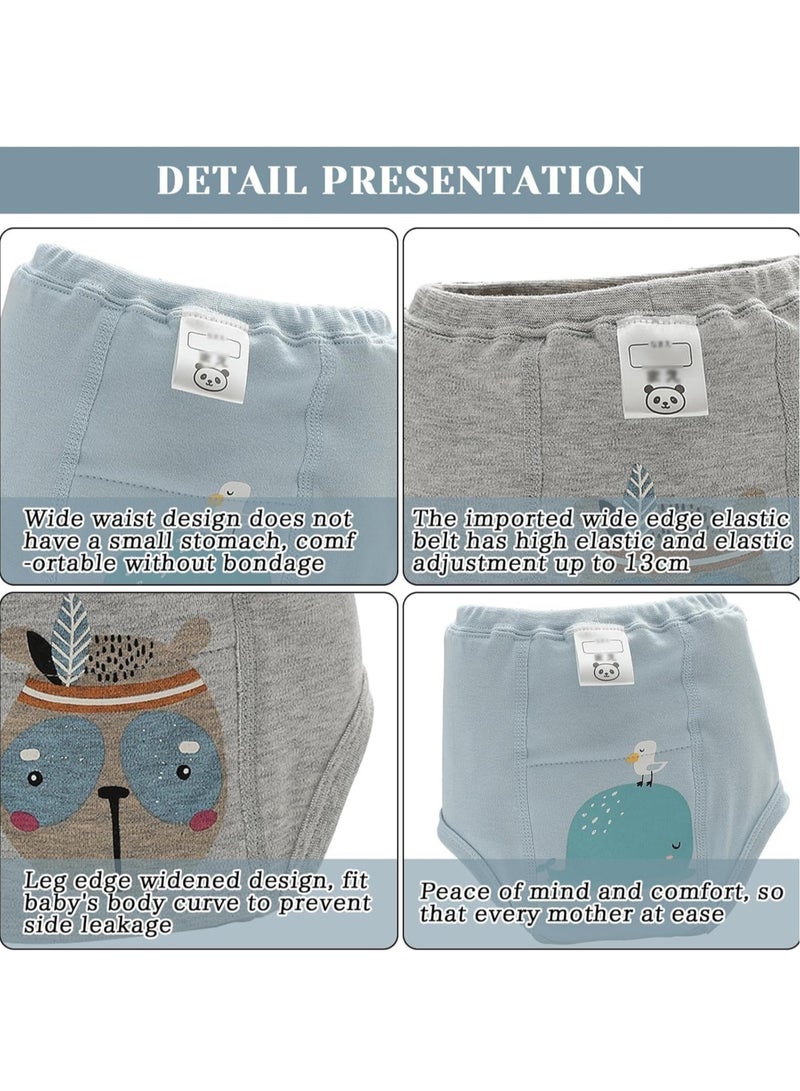 6PCS Baby Potty Training Pants Toddler Training Underwear for Boy and Girls Strong Absorbent Cotton Training Pants Breathable Potty Training Underwear Baby Washable diaper (B)  - Image 2