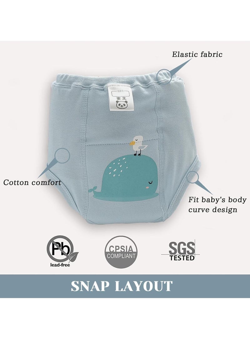 6PCS Baby Potty Training Pants Toddler Training Underwear for Boy and Girls Strong Absorbent Cotton Training Pants Breathable Potty Training Underwear Baby Washable diaper (B)  - Image 3