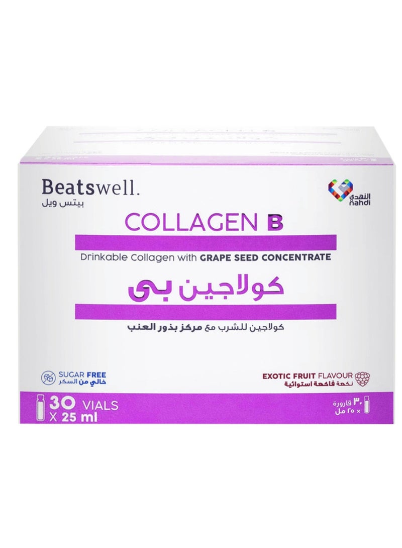 BeatsWell بيتس ويل كولاجين بي للبشرة 30 قارورة شراب - Image 1