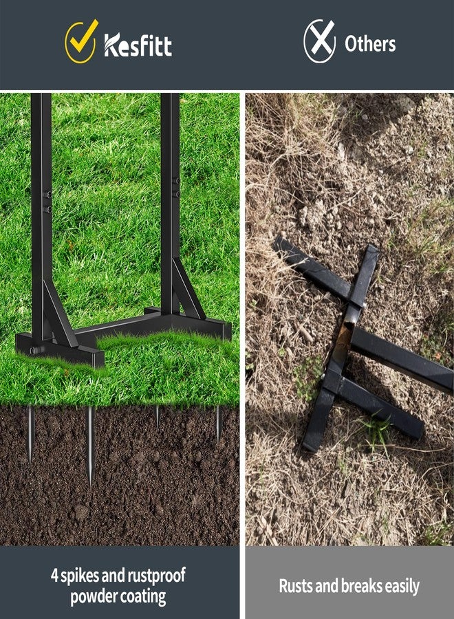 Kesfitt Garden Hose Holder with 4 Spikes & 2 Tool Hooks,Freestanding Water Hose Holders Heavy Duty Metal Hose Reel Stand Hose Hanger, Outdoor Detachable Garden Hose Storage Rack for Outside Lawn Yard - Image 4