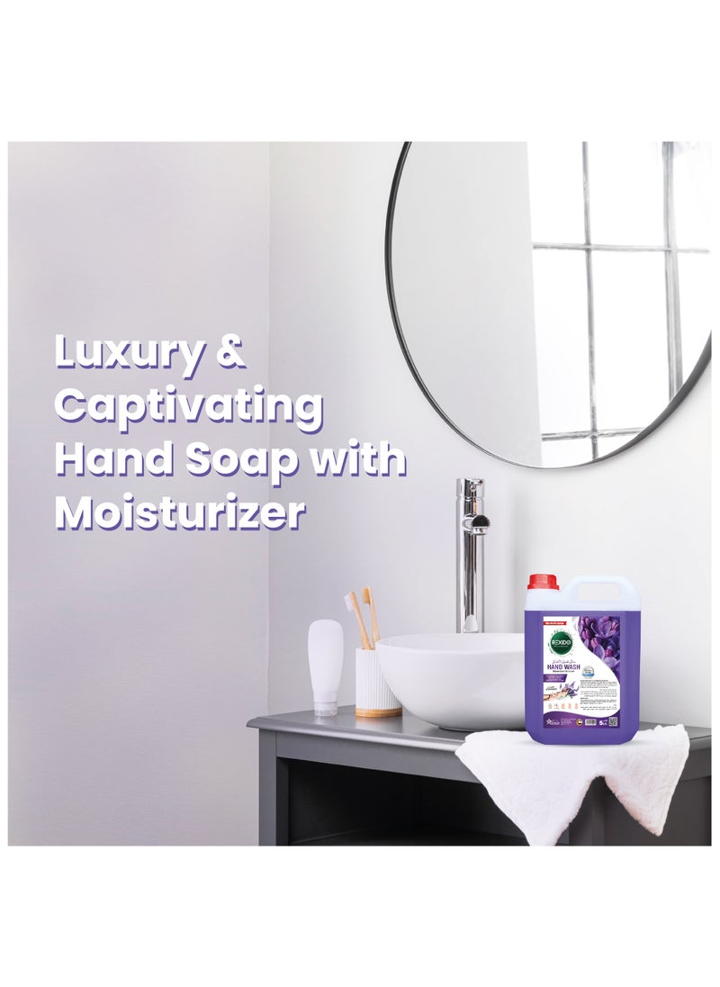 REXIDO - Premium Antibacterial Hand Wash Liquid, Classic Lavender, 5 Liter, Strong Germ Protection WithBio Active Skin Care, Cleansing & Nourishing, for Firmer, Younger-Looking Skin - Image 1