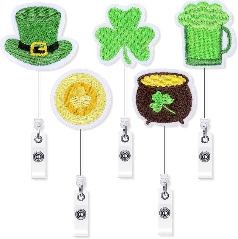 klarako 5 Pieces Cute Nurse Badge Reels Felt Retractable Badge Reels Nursing Name Badge Holder Practical ID Badge Holder Gift for Nurses Students Teachers (Lovely Style) - Image 1