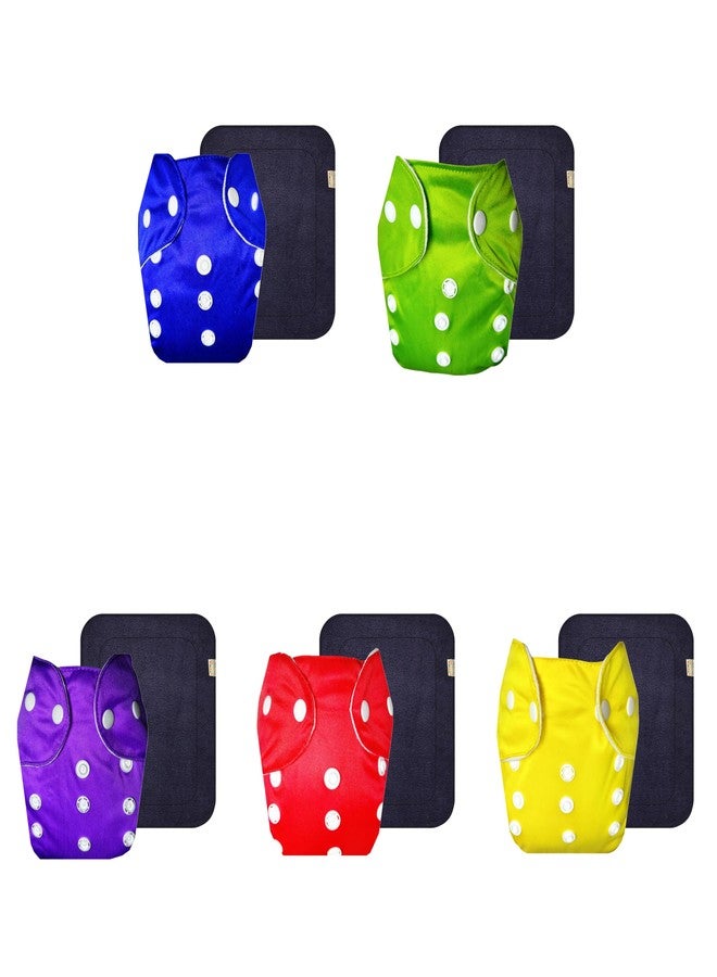 Dumbledo Lite Cloth Diaper with Black Insert (Pack of 5) | Hypoallergenic | Reusable & Washable | Travel Friendly | Perfect for Indian Summers | 3 Months - 2 Years | Unisex Baby - Image 1