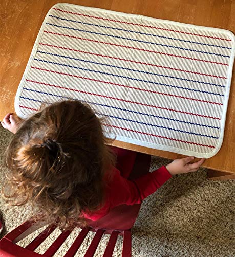 UKELER Kids Rug Montessori Mat Children Playing Mat for Nursery Cotton Montessori Working Rug Suitable for Uppercase Letters, 23.6''×31.5'', Stripes - Image 2