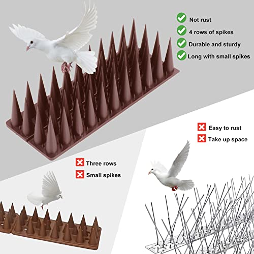 Quunoot Bird Spikes, 20 Packs Bird Deterrent, Raccoon for Outdoor Repelling Reptiles, Squirrel Spikes for Fences and Roofs to Keep Birds Away（18.7Feet） - Image 3