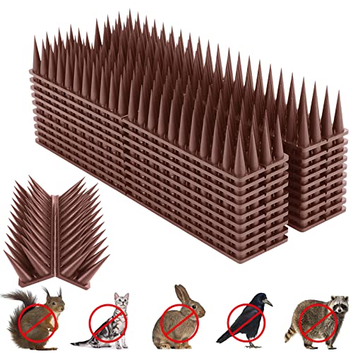 Quunoot Bird Spikes, 20 Packs Bird Deterrent, Raccoon for Outdoor Repelling Reptiles, Squirrel Spikes for Fences and Roofs to Keep Birds Away（18.7Feet） - Image 1