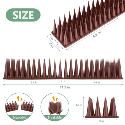 Quunoot Bird Spikes, 20 Packs Bird Deterrent, Raccoon for Outdoor Repelling Reptiles, Squirrel Spikes for Fences and Roofs to Keep Birds Away（18.7Feet） - Image 4