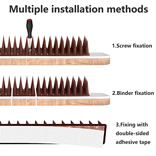 Quunoot Bird Spikes, 20 Packs Bird Deterrent, Raccoon for Outdoor Repelling Reptiles, Squirrel Spikes for Fences and Roofs to Keep Birds Away（18.7Feet） - Image 5