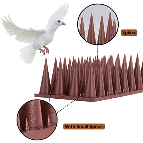 Quunoot Bird Spikes, 20 Packs Bird Deterrent, Raccoon for Outdoor Repelling Reptiles, Squirrel Spikes for Fences and Roofs to Keep Birds Away（18.7Feet） - Image 2
