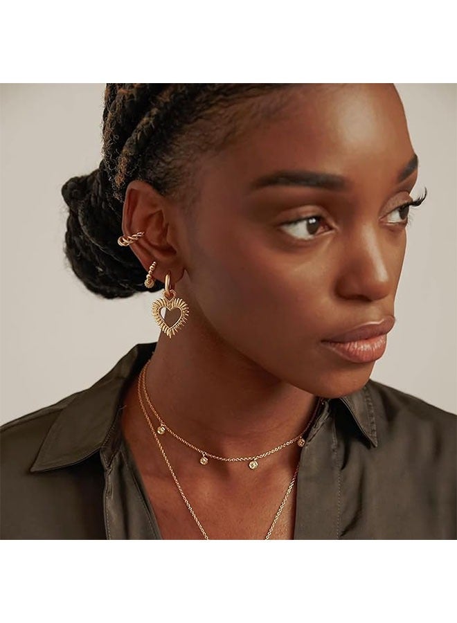 Mevecco Women Ear Cuff Earring Gold Non Pierced Ear Cartilage Clip on Wrap Hoop 14K Gold Filled Tiny Boho Beach Simple Minimalist Delicate Handmade Hypoallergenic Jewelry Gift-Sold as Single/Pair - Image 2