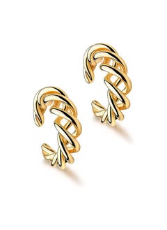 Mevecco Women Ear Cuff Earring Gold Non Pierced Ear Cartilage Clip on Wrap Hoop 14K Gold Filled Tiny Boho Beach Simple Minimalist Delicate Handmade Hypoallergenic Jewelry Gift-Sold as Single/Pair  - Image 1