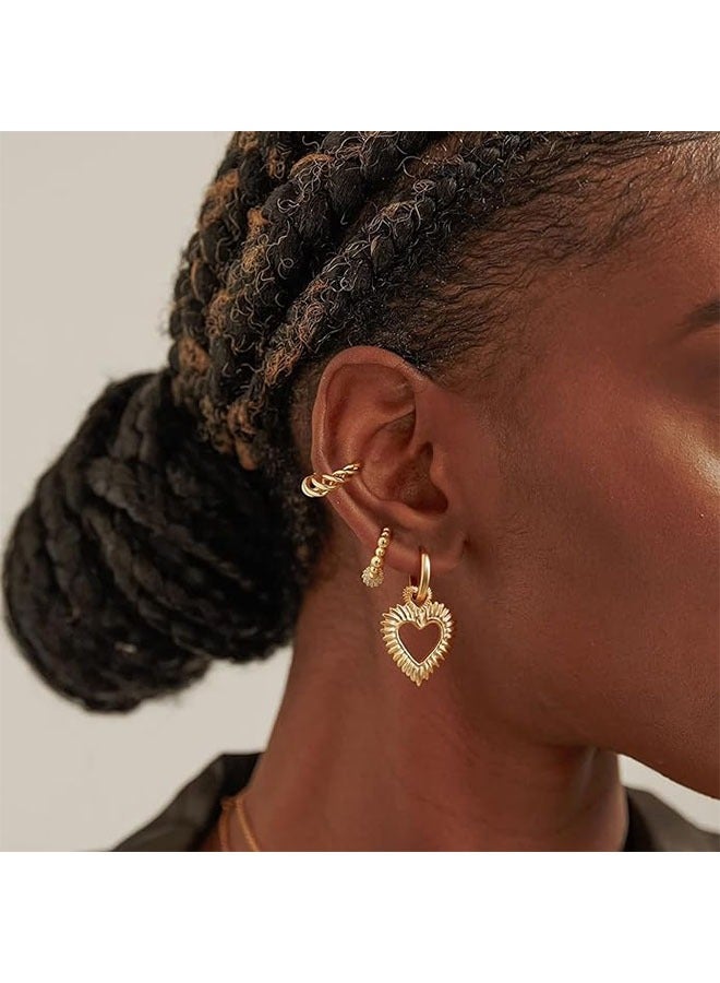 Mevecco Women Ear Cuff Earring Gold Non Pierced Ear Cartilage Clip on Wrap Hoop 14K Gold Filled Tiny Boho Beach Simple Minimalist Delicate Handmade Hypoallergenic Jewelry Gift-Sold as Single/Pair - Image 5