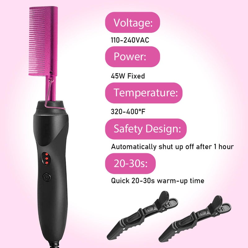 Goiple Hot Comb Hair Straightener for Natural Black Hair and Lace Front Wigs - Electric Heat Pressing Comb Set With Lace Melting Spray and Wig Glue Kit - Image 2
