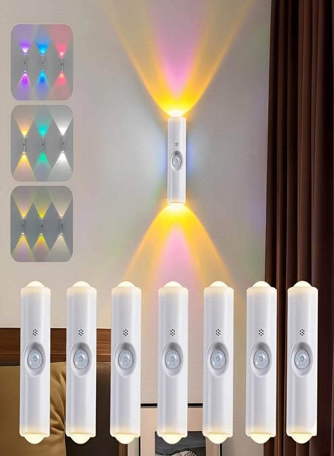 GITGRNTH 8 Pcs Rechargeable RGB Motion Sensor LED Light - Multicolor Smart Night Lamp with Motion Detection, Energy Saving, Magnetic Base - Perfect for Home Office Bedroom, Wardrobe, Kitchen - Image 1