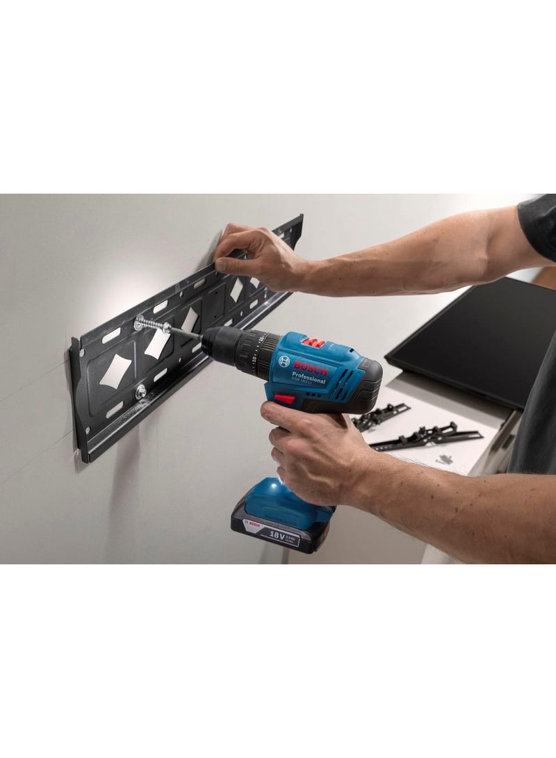 BOSCH مثقاب/سائق تأثير لاسلكي احترافي GSB 183-LI (1 × بطارية GBA 18V 2.0Ah، شاحن GAL 18V-20 احترافي) - Image 4