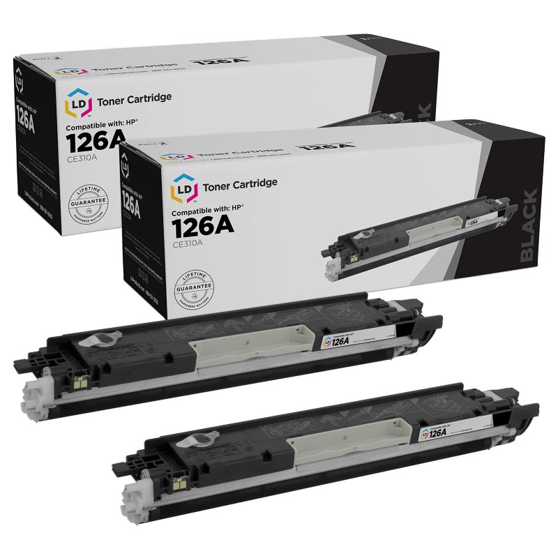 LD Products Remanufactured Toner Cartridge Replacement for HP 126A CE310A Black 2Pk Compatible with for LaserJet Color LaserJet LaserJet Pro 100 MFP M175a 100 MFP M175nw CP1025nw TopShot Pro M289