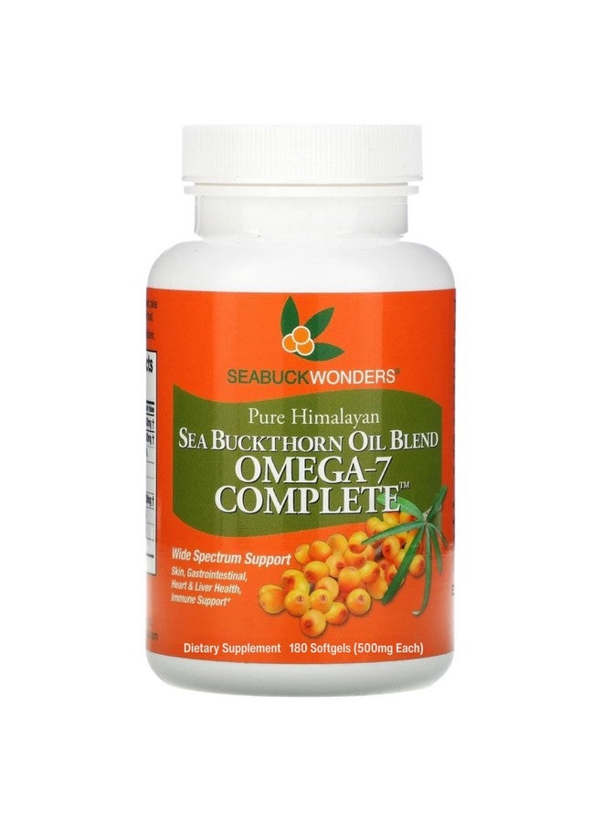 SEABUCKWONDERS زيت البحر النبق العضوي من سيباك ووندرز، كبسولات أوميغا-7 الكاملة، 180 حبة، مع أوميغا 3 و 6 و 9، يدعم صحة الشعر والبشرة والأظافر، 1000 ملغ لكل حصة - Image 1