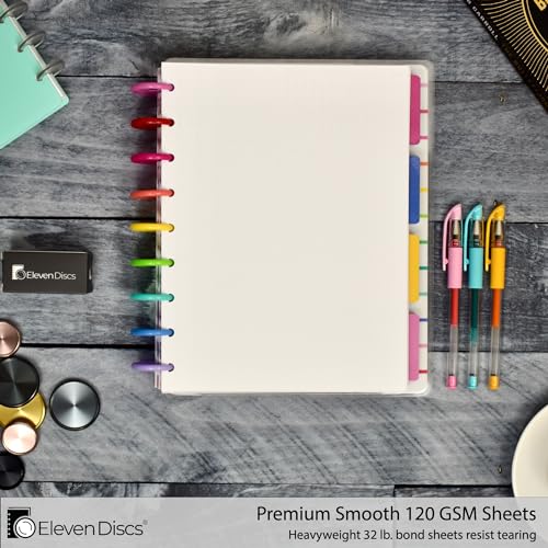 Eleven Discs Classic Size Discbound Paper - Pure Dot Grid Sheets - Premium 120gsm Heavyweight Notebook & Planner Refills - 9 Discs, 7 x 9.25 in - Punched for Happy Planner (50 Sheets) - Image 2