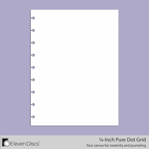 Eleven Discs Classic Size Discbound Paper - Pure Dot Grid Sheets - Premium 120gsm Heavyweight Notebook & Planner Refills - 9 Discs, 7 x 9.25 in - Punched for Happy Planner (50 Sheets) - Image 3