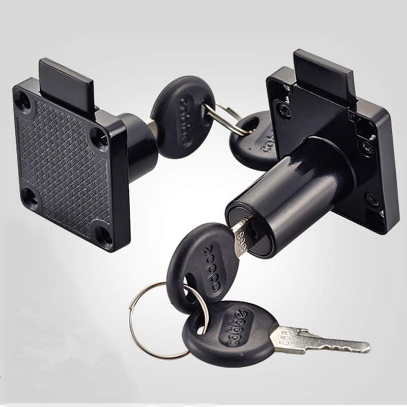 Junrbx Cabinet Drawer Lock,Mailbox Lock, Model CT-138-22,for Fixing Important Documents and Drawers (Opening Diameter 0.75inch/19MM), Suitable for Door Panels with A Thickness of 17 mm-22 mm. 2 PCS [Black] - Image 2
