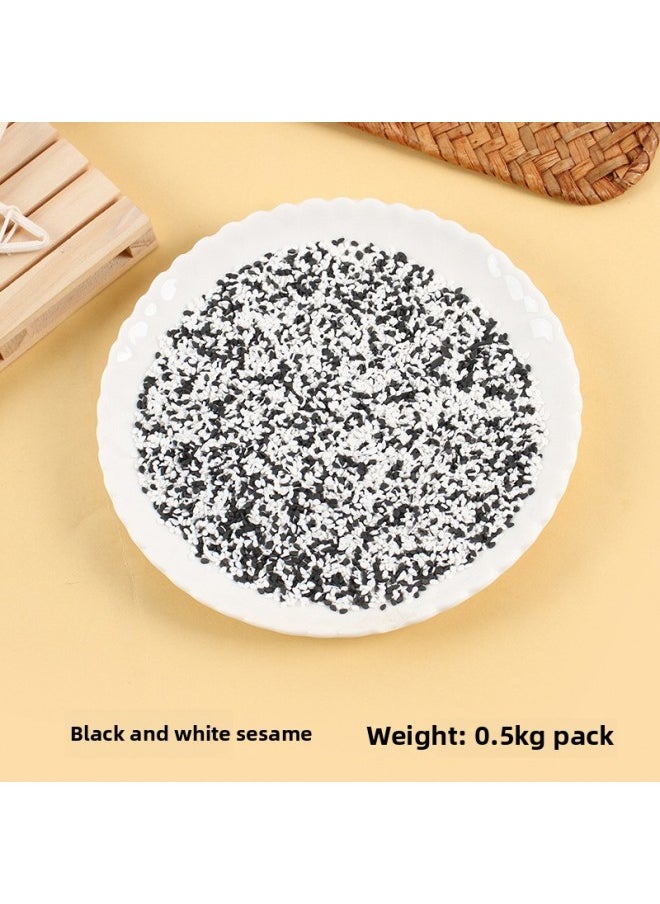 1:1 Simulation Mixed Cereals Model DIY Toys Food And Play Accessories Eight Treasure Porridge Nut Ingredients Photo Props-Color:Black And White Sesame (pack Of 0.5kg )  - Image 1