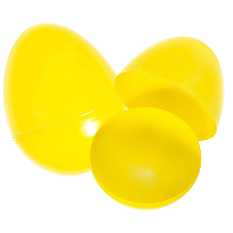 Fun Express 14 inch Fillable Yellow Plastic Easter Eggs 6 Pieces Yellow - Image 3
