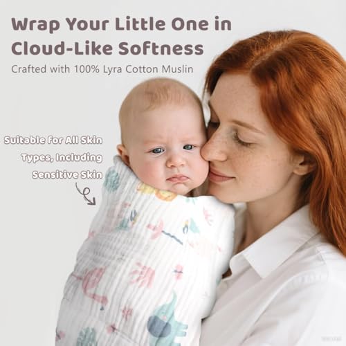 Little Boo 6 Layer Muslin Cotton Printed Bath Towel for Babies Cotton Super Soft Towels for Newborn Baby Absorbent Bathing Towel,Kids Boys and Girls Size 50 x100 cm -Print May Vary (Pack of 1) - Image 4