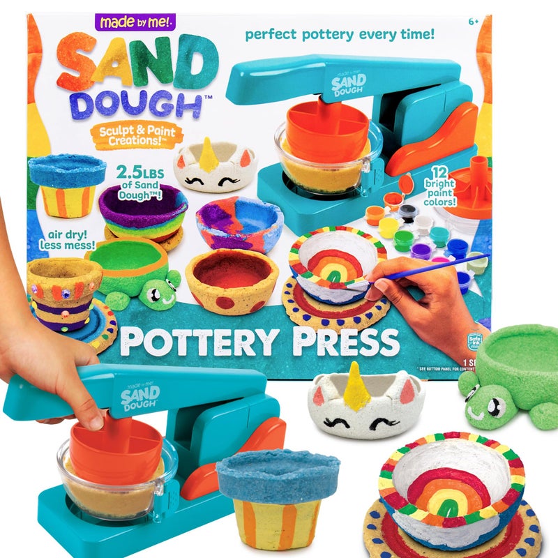 Made By Me Sand Dough Sculpt Paint Creations Pottery Press Sand Dough Bowl Kit Paint Create Your Own Pottery MessFree Pottery Kit for Kids Great Arts Craft Activity for Ages 6 7 8 9 - Image 4