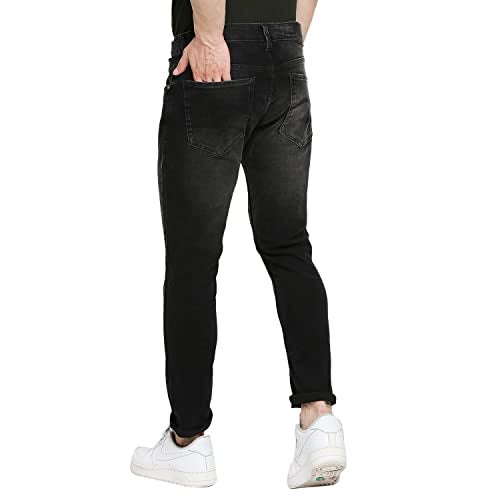Spykar Charcoal Black Cotton Slim Fit Narrow Length Jeans for Men (Skinny) - Image 1