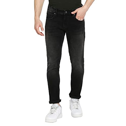 Spykar Charcoal Black Cotton Slim Fit Narrow Length Jeans for Men (Skinny) - Image 5