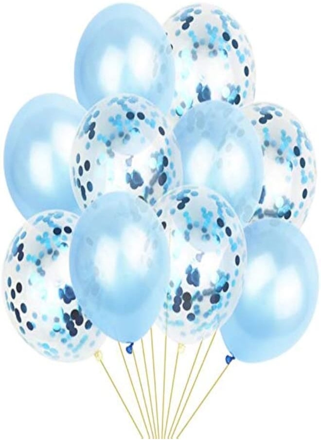 PARTY FUN 12-inch Transparent Latex Paper Balloon Confetti Sequin Balloon Birthday Party Decoration Romantic Birthday Party Balloon Set 