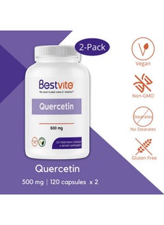 BESTVITE Quercetin 500Mg (240 Vegetarian Capsules)(120 X 2) No Stearates No Silicon Dioxide Vegan Non Gmo Gluten Free  - Image 4