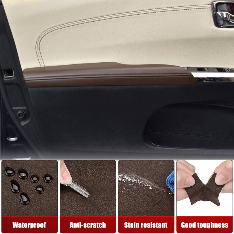 KBH Car Front Door Panel Armrest Cover Replacement for Toyota Avalon 2013-2018, Vinyl Leather Upholstery, Anti-Scratch, 1 Pair, Brown (Leather Part Only) - Image 5