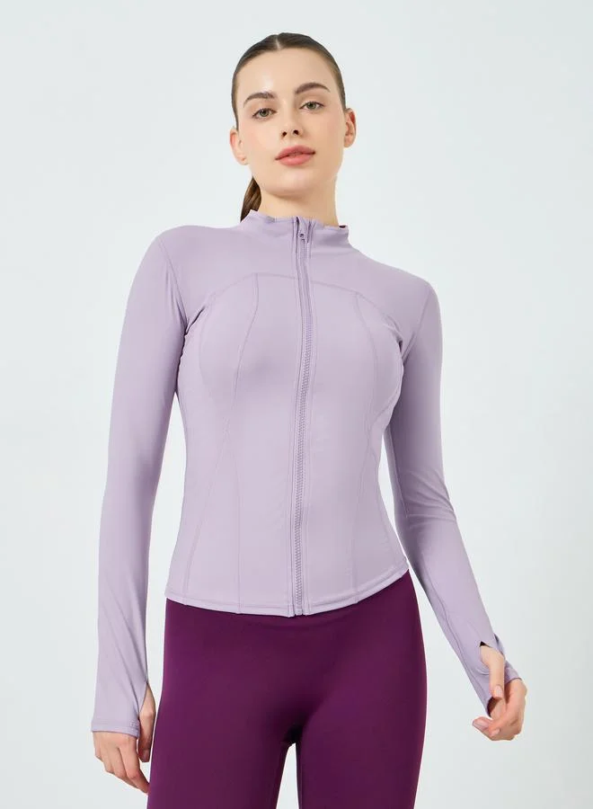 Women Lilac Broad Contour Thumbhole Jacket